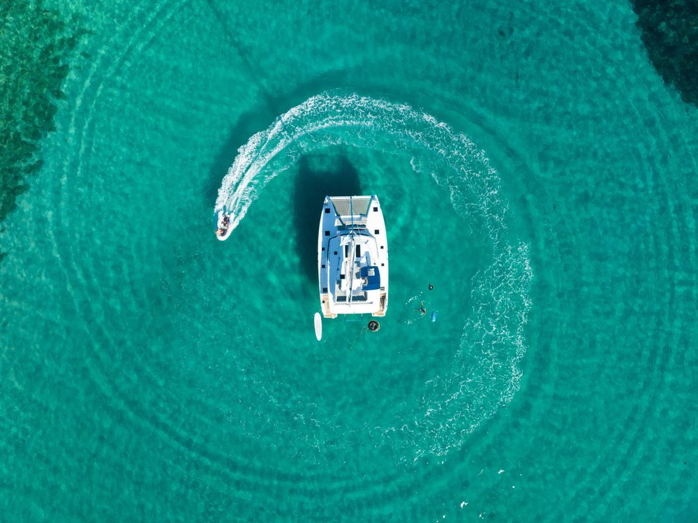 A Morii catamaran from above