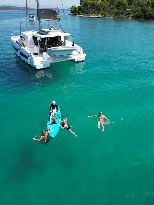 Swimming off a Morii catamaran